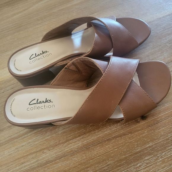 Clarks College Strappy Block Heel Slip On Sandal Size U.S Size 10. - Picture 3 of 8
